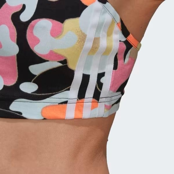 Adidas 2 piece Lycra pants shirt stretch yoga floral camo graphic running - Picture 9 of 12